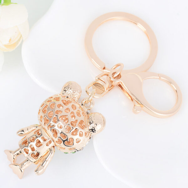 Wholesale Metal Cute Frog Inlaid Diamond Keychains