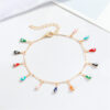 Wholesale Color Irregular Shape Peach Heart Round Drop Shape Alloy Anklets