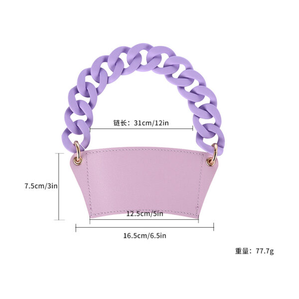 Wholesale Detachable Chain Coffee Non Slip Leather Cup Covers