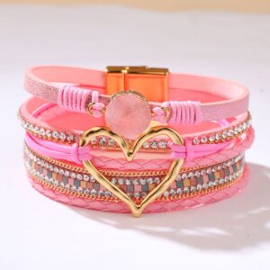 Bohemian fragrant pink love rhinestones