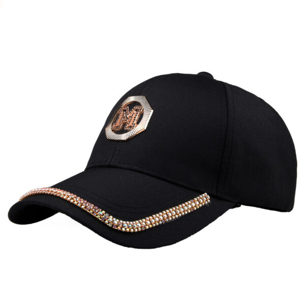 Wholesale Acrylic Diamond M Standard Visor Baseball Cap