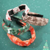 Wholesale Christmas Fabric Knots Wide Edge Hair Hoops