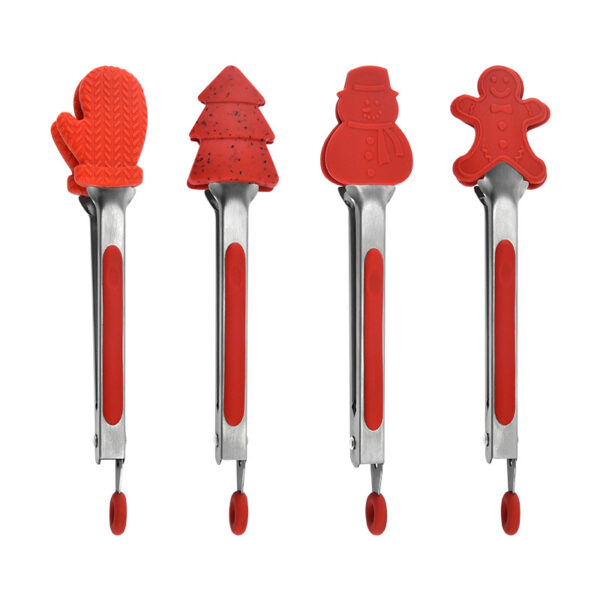 Wholesale Silicone Stainless Steel Food Clips Kitchen Utensils Barbecue Clips