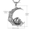 Wholesale Moon Skull Pendant Stainless Steel Necklaces