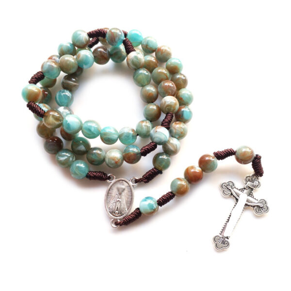 Wholesale Jewelry Hand-woven Imitation Agate Beaded Beaded Necklace Long