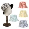 O1CN01twKHrf1DQgK5KT8fB_2924390211-0-cib Wholesale Sunscreen Daisy Plaid Print Polyester Bucket Hat