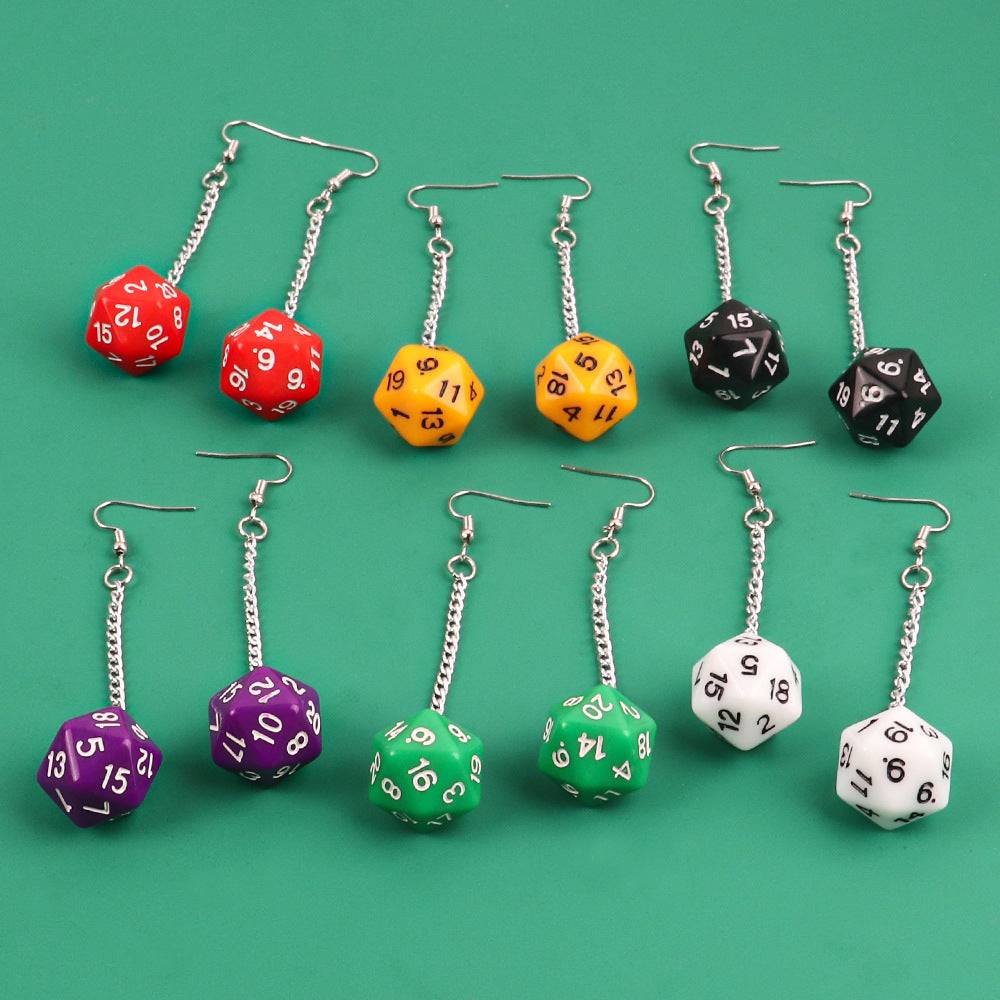 Wholesale lygon Dice Acrylic Earrings