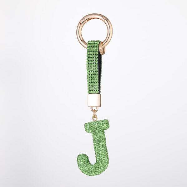 Wholesale Pottery Clay Water Diamond Alloy Dot Diamond Letter Keychain