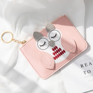 Owl Thin Coin Purse-Pink