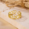 Wholesale 18K Gold Stainless Steel Hollow Heart Opening Ring