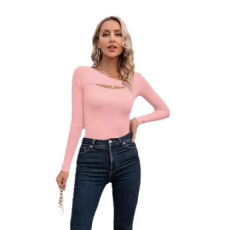 Wholesale Cotton Slim Fitting T-shirts with Hollow Tops and Bottoms