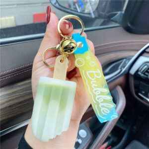 Blue-colored ice cream - pea green