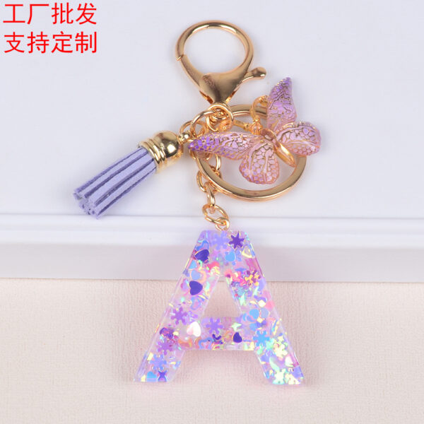 Wholesale Snowflake Love Sequin Letter Resin Keychains