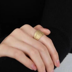 Yellow gold Super Multi-line ring