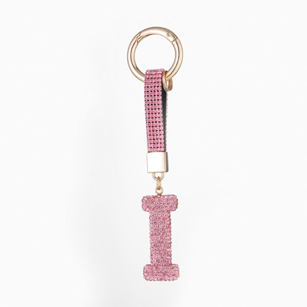 Wholesale Pottery Clay Water Diamond Alloy Dot Diamond Letter Keychain