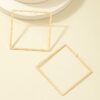 Wholesale Metal Oversized Rectangular Frame Alloy Earrings