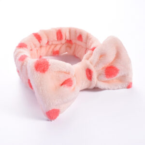 10#Light pink dots (bow headband)