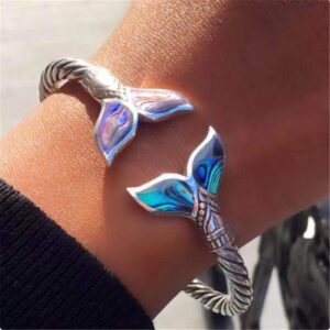 Wholesale Vintage Colorful Mermaid Tail Metal Bracelet