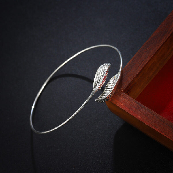 Wholesale Silver Plated Leaf Feather Copper Bracelet