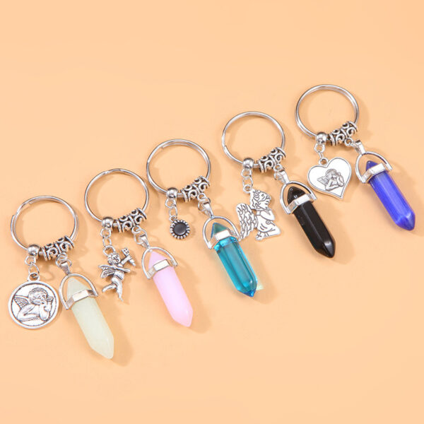 Wholesale Geometric Angel Crystal Alloy Keychains