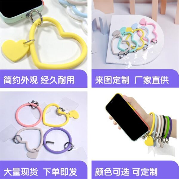 Wholesale Mobile Phone Anti-loss Silicone Heart-shaped Hanging Ring Key Chain