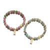 Wholesale Colorful Round Bead Four-leaf Clover Sweet Garnet Bracelet