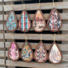 Wholesale Western Vintage Water Drop Pattern Wooden Earrings