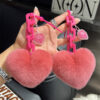 Wholesale Plush Love Chain Keychains