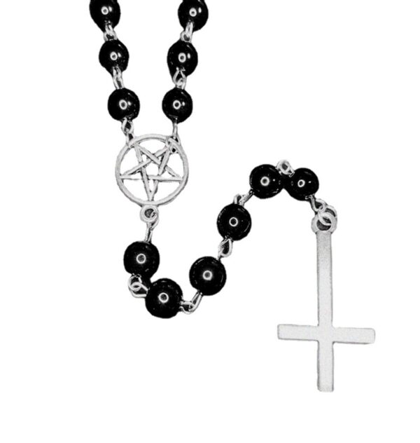 O1CN01uBT1pM1Bs2nTM1miA_0-0-cib Wholesale Alloy Circle Pentagram Cross Black Beaded Necklace