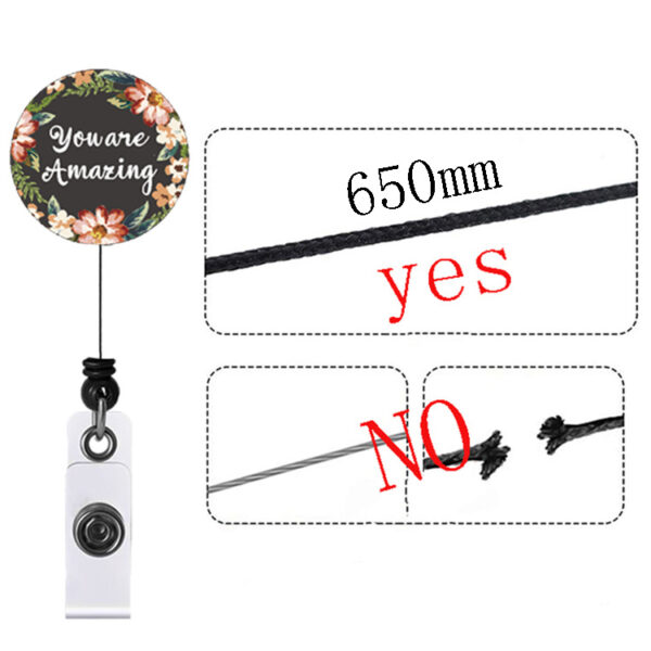 Wholesale Badge Reels Healthcare Flowers Acrylic Retractable Keychains