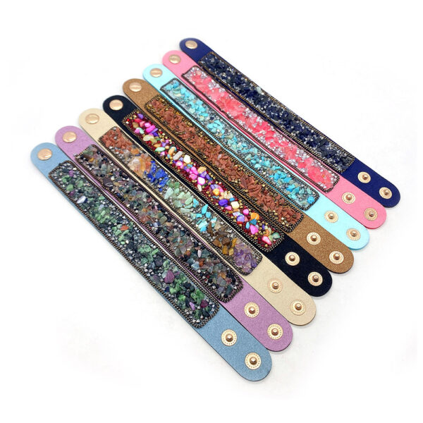 Wholesale Leather Inlaid Gravel Bracelet