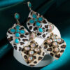 O1CN01uDFrEa2LDsVp4xkr5__2206398079659-0-cib Wholesale Vintage Western Leopard Print Inlaid Turquoise Leather Earrings