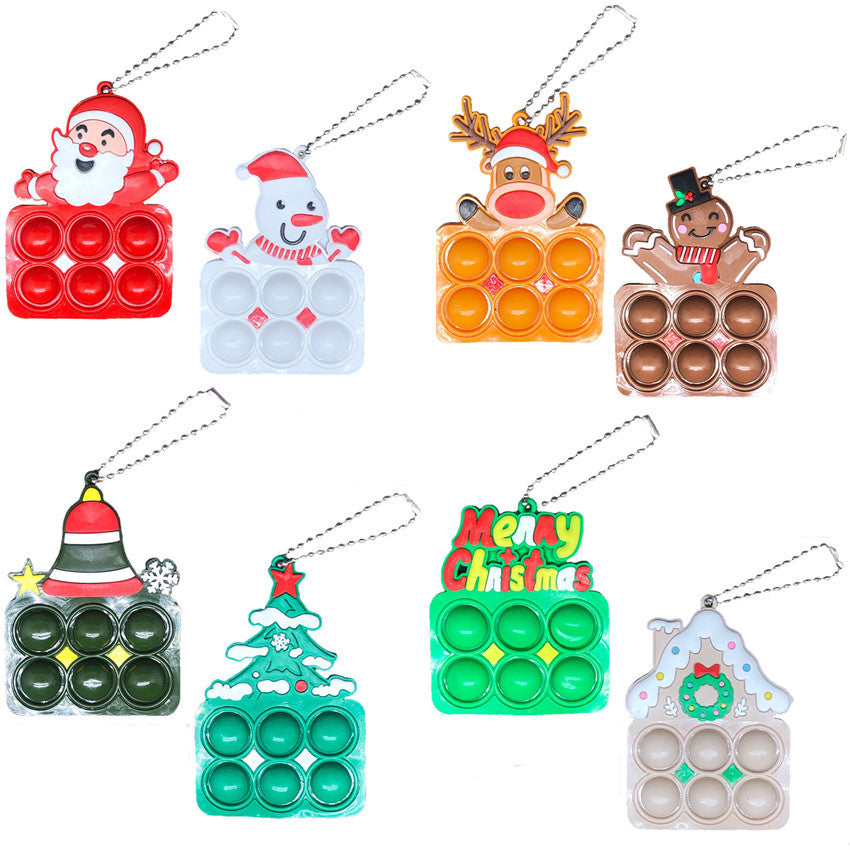 Wholesale Christmas Silicone Decompression Toy Keychain