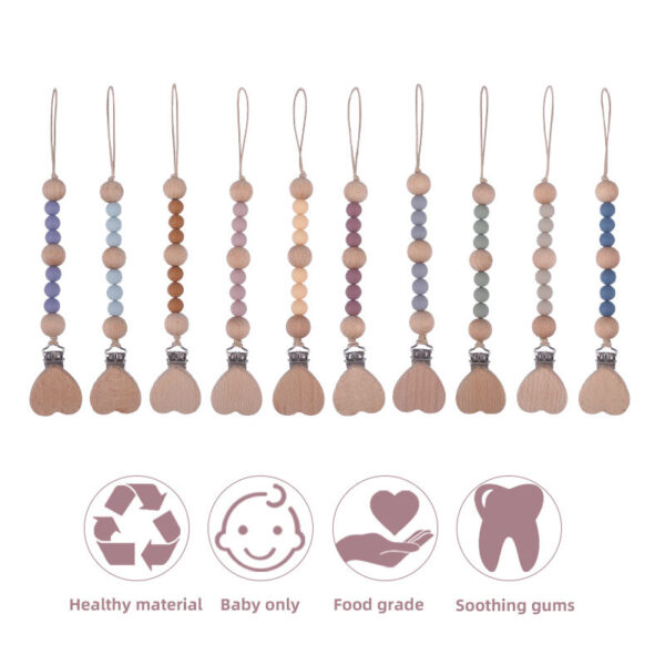 Wholesale Baby Soother Beech Silicone Pacifier Chain