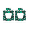 Wholesale Square Colored Diamonds Geometric Alloy Diamond Earrings
