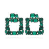 Wholesale Square Colored Diamonds Geometric Alloy Diamond Earrings