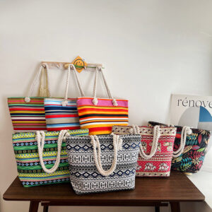 Wholesale Striped Canvas Tote Bag
