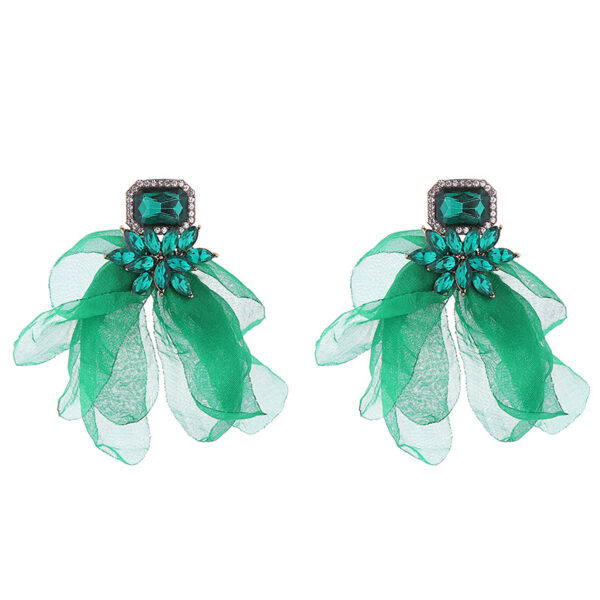 Wholesale Vacation Style Mesh Flower Alloy Earrings