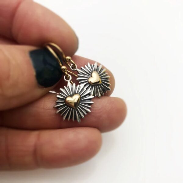 Wholesale Sunflower Heart Alloy Earrings