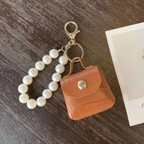Wholesale Pearl Bags PU Leather Keychains