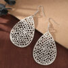 Wholesale Leather Hollow Mesh Non-standard Water Drop Earrings
