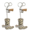 Wholesale Zinc Alloy Long Tube Imitation Leopard Horse Hair Boots Key Chain