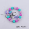 Wholesale Cartoon Silicone Handmade Beaded Wrist Keychain
