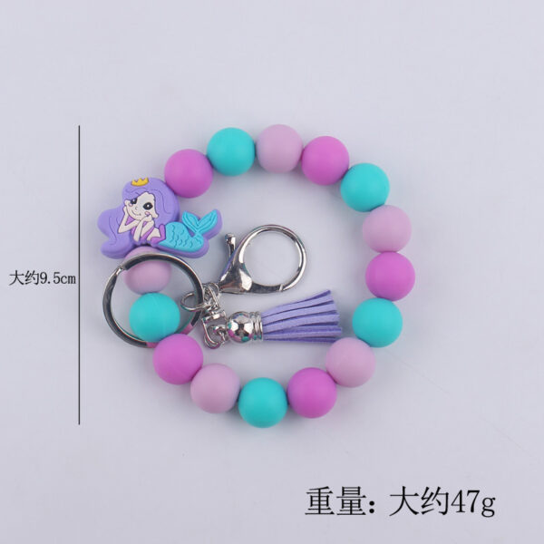 Wholesale Cartoon Silicone Handmade Beaded Wrist Keychain