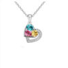 Wholesale Necklace Set Colorful Diamond Heart Shape Female Pendant Alloy Earrings