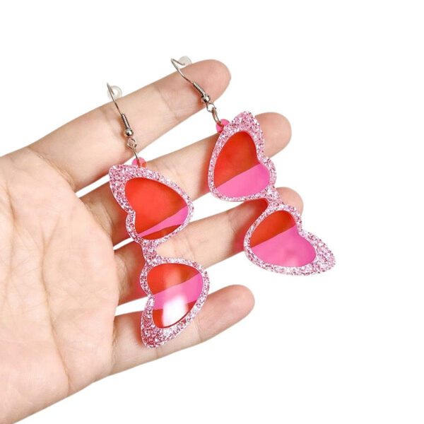 Wholesale Clear Acrylic Heart Shaped Sunglasses Earrings