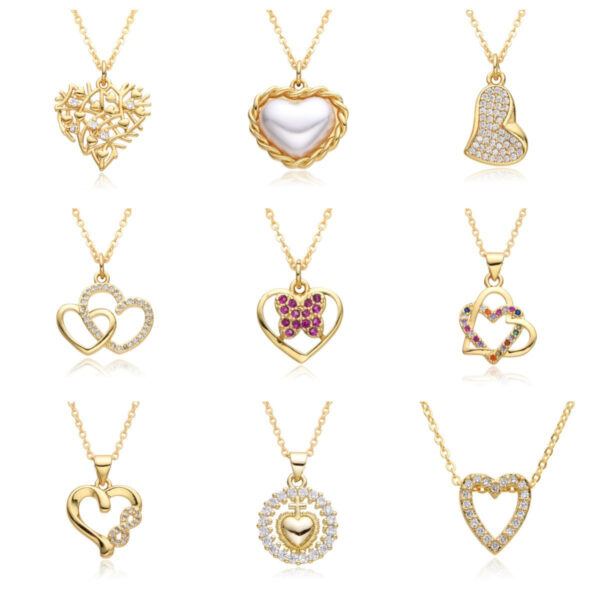 Wholesale Valentine's Day Love Microset Necklace Clavicle Chain