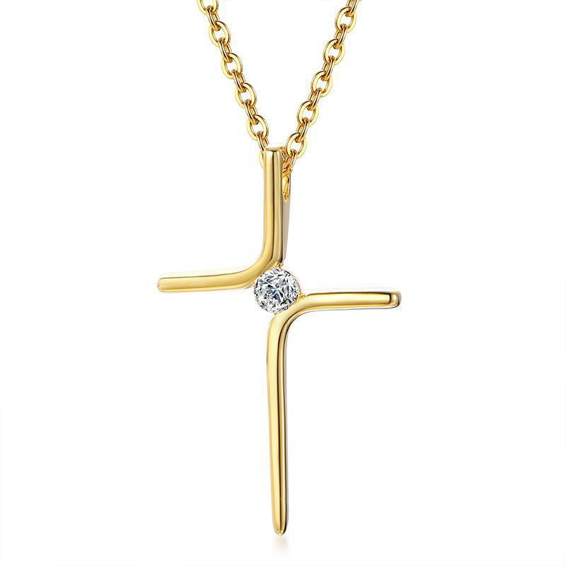 Wholesale Titanium Steel Creative Cross Necklace