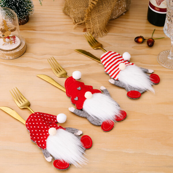 Wholesale New Faceless Old Man Fabric Knife and Fork Cutlery Set for Christmas Decoration