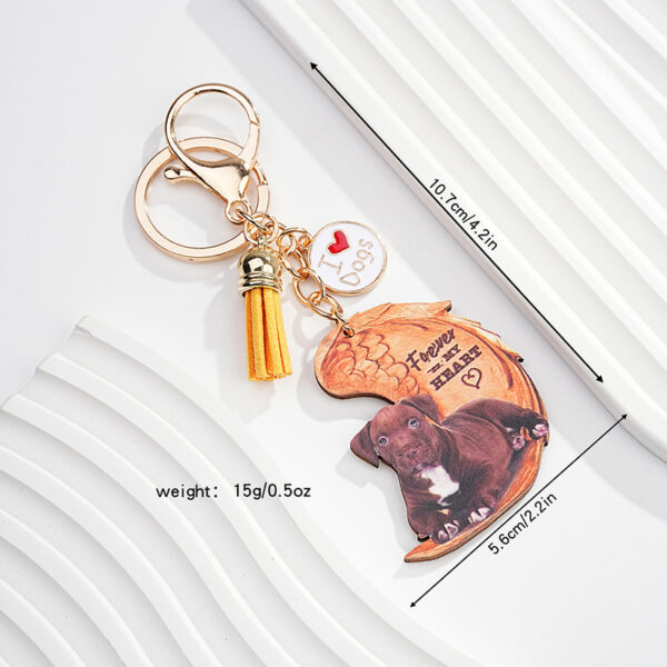 Wholesale Acrylic Angel Wings Dog Keychain